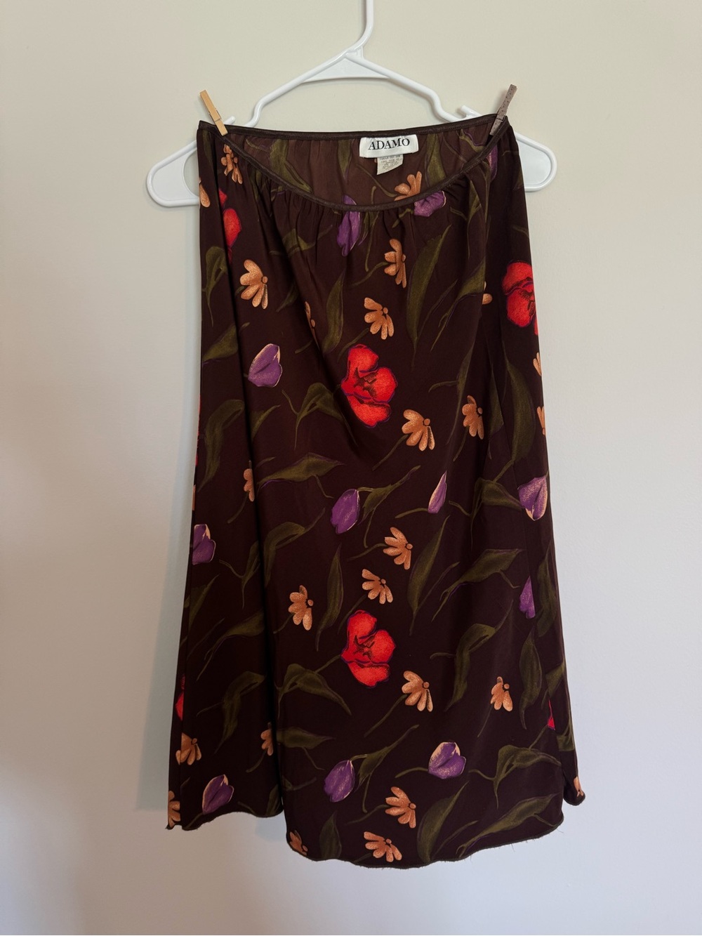VINTAGEAdamo Chocolate Brown Midi Skirt